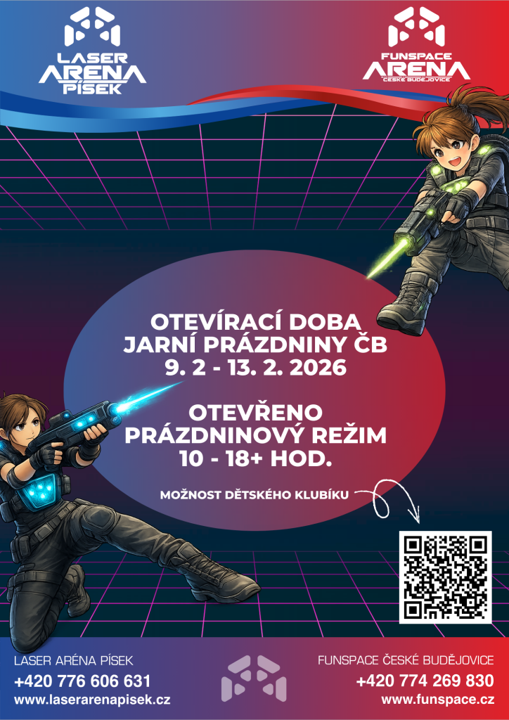 Otevírací doba, jarní prázdniny ČB 9. 2. - 13. 2. 2026

Otevřeno
Prázdninový režim
10-18+ hod.